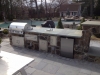 Outdoor Stone Kitchen with Sink and Gas Grill