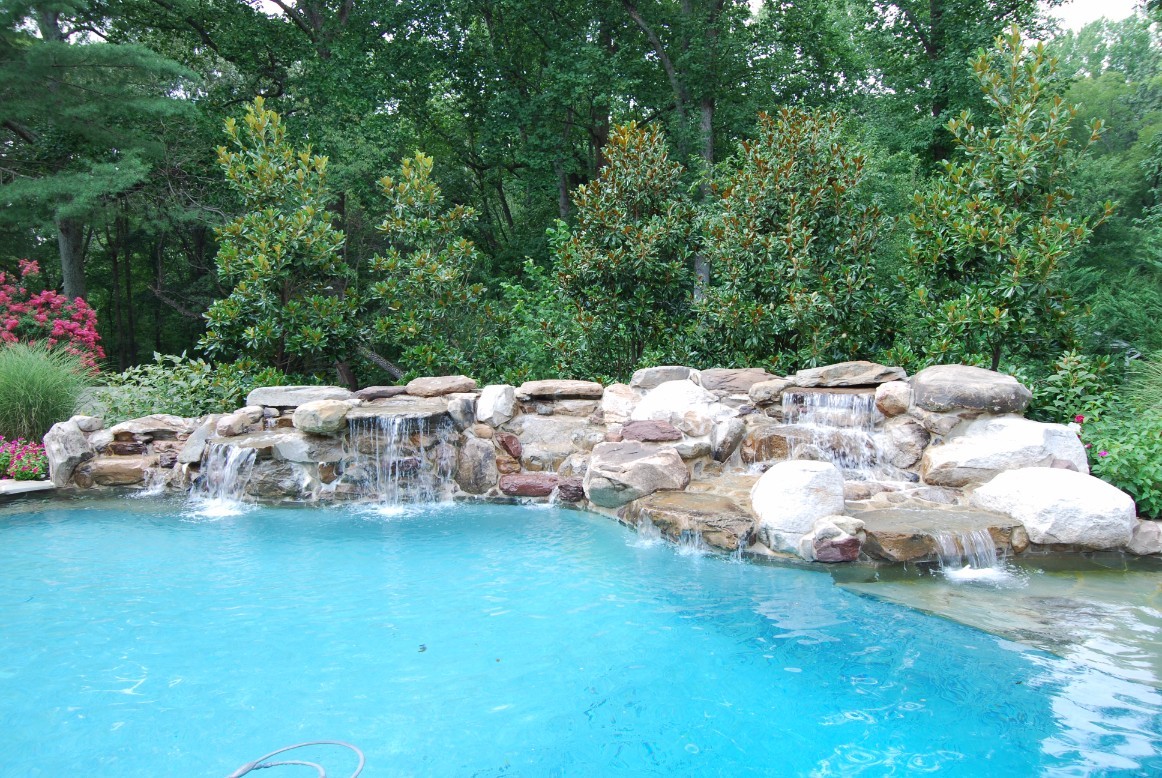 Stone Waterfall Addition to Swimming Pools