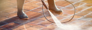 Cleaning paving stones covered in efflorescence